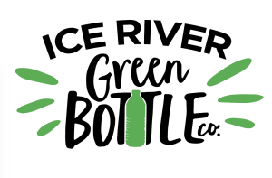 Icr River Green Bottle logo with a green water bottle in the centre.